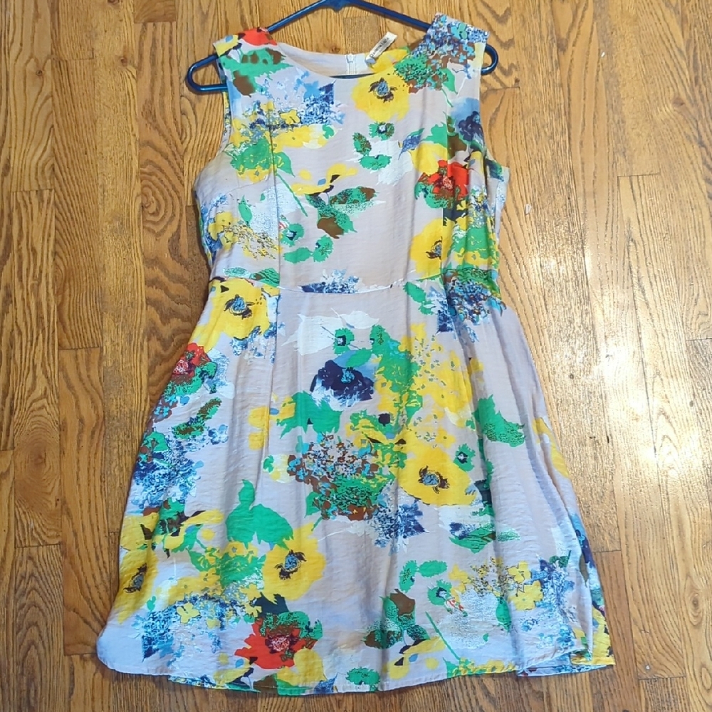 Patrizia Luca Floral Mini Dress - Yellow, Green, Blue